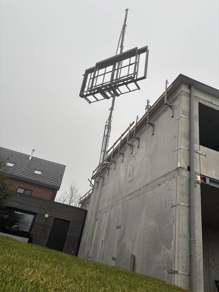 kraan tilt aluminium schrijnwerk voor montage op verdieping